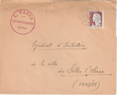 SUR  DEVANT   CAD  /AGENCE  POSTALE   COURGENARD    SARTHE - Manual Postmarks