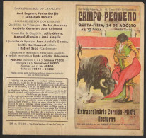 Dépliant Corrida Au Portugal Lisbonne Campo Pequeno 1949 Bullfight Flyer From Portugal Lisbon 1949 - Programmi