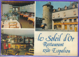 Carte Postale 12. Espalion Restaurant  Le Soleil D'Or  Très Beau Plan - Espalion