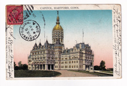 Post Card Hartford 1906 Connecticut Capitol Bruxelles Belgique Taxe Tax - Brieven En Documenten