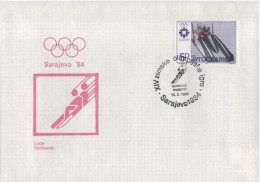 Jugoslavija Yugoslavia 1984 FDC Winter Olympic Games, Sarajevo, Luge Bob Bobsleigh - FDC