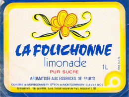 ALIMENTATION ETIQUETTES LIMONADE LA FOLICHONNE  SAINTE FOY MONTGOMMERY  7 X 9 CM - Limonaden & Soda