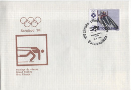 Jugoslavija Yugoslavia 1984 FDC Winter Olympic Games, Sarajevo, Speed Skating Bob Bobsleigh - FDC