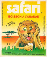 ALIMENTATION ETIQUETTES LIMONADE SODA SAFARI BOISSON A L ANANAS SOURCE ARLINE 10 X 12 CM - Lemonades & Sodas