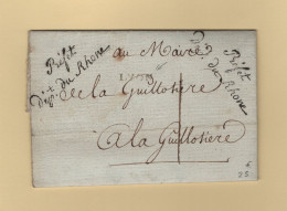 Prefet Du Rhone - Lyon - Courrier De L An 11 Pour La Guillotiere - 1801-1848: Precursores XIX