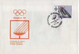 Jugoslavija Yugoslavia 1984 FDC Winter Olympic Games, Sarajevo, Closing Ceremony Bob Bobsleigh - FDC