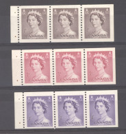 Canada  :  Yv  260B-63B  **  Bandes De Carnet Dentelées 12 - Unused Stamps