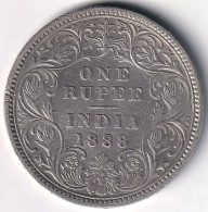 BRITISH INDIA SILVER COIN LOT 224, 1 RUPEE 1888, XF, SCARE - Indien