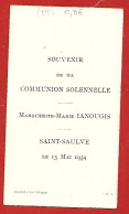 Saint-Saulve (59) 13-05-1934 Marguerite-Marie Ianougis Communion Solennelle 2scans - Devotion Images