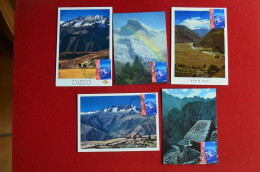 Peru Lot 5 Maxicard Mountains Volcanoes Carte Maximum Volcan Perou Montagne Andes Altiplano - Escalade