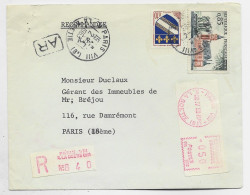 BLASON 10C TROYES +85C CALAIS + ETIQUETTE LISA 0.50 LETTRE REC PARIS VIII 2.4.1963 POUR PARIS AU TARIF - 1941-66 Wapenschilden