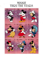 MWD-BK2-098-1-2 MINT PF/MNH ¤ GAMBIA 1989 9w In Serie ¤ THE WORLD OF WALT DISNEY - MINNIE THRU THE YEARS 2 - Disney