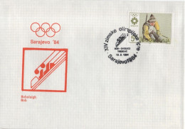 Jugoslavija Yugoslavia 1984 FDC Winter Olympic Games, Sarajevo, Skiing Bob Bobsleigh - FDC