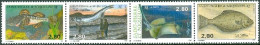 SAINT PIERRE AND MIQUELON 1993 FISH STRIP OF 4** - Fishes