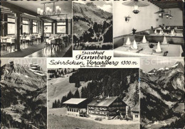 72117585 Schroecken Vorarlberg Gasthof Tannberg Speisesaal Gastraum Landschaft S - Sonstige & Ohne Zuordnung