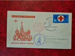 LETTRE  BERLIN 1963 ERSTFLUG BERLIN MOSKAU MOSCOU SCHEREMETJEWO - Autres & Non Classés