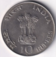 INDIA SILVER COIN LOT 213, 10 RUPEES 1969, MAHATMA GANDHI, BOMBAY MINT, AUNC, SCARE - Inde