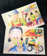 Singapore Thailand Joint Issue Desserts 2015 2016 Food Fruit Ice Cream Gastronomy Motorcycle (maxicard) - Singapore (1959-...)