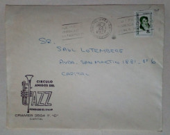 Argentine - Enveloppe Circulée Avec Timbres Thème Jazz (1972) - Music