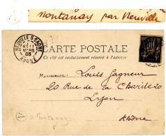 BOITE RURALE SAGE RHONE CP 1903 NEUVILLE SUR SAONE TYPE 84 BOITE RURALE A = MONTANAY / N°103 VOIR LES SCANS - 1877-1920: Periodo Semi Moderno