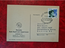 LETTRE  BERLIN 1963 KARL MARX STADT GRUSS DER ERSTEN KOSMONAUTIN VALENTINA TERESCHKOWA ENTETE BUCH EXPORT LEIPZIG - Other & Unclassified