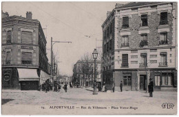 94 - B24760CPA - ALFORTVILLE - Rue De Villeneuve - Place Victor Hugo - Parfait état - VAL-DE-MARNE - Alfortville