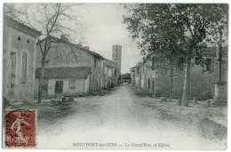 32 - B5403CPA - MONTFORT DU GERS - La Grande Rue Et Eglise - Bon état - GERS - Autres & Non Classés