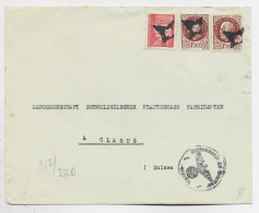 FRANCE PETAIN 1FR50X2+1FR LETTRE COVER BRIEF ETOILE 4 BRANCHES DE LA CENSURE DE LYON POUR SUISSE CENSURE NAZI AU TARIF - 2. Weltkrieg 1939-1945