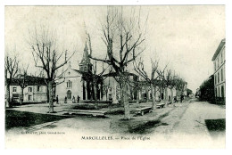 38 - B4115CPA - MARCILLOLES - Place De L'église - Très Bon état - ISERE - Other & Unclassified
