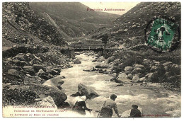 9 - B25029CPA - STE SAINTE SUZANNE - HOSPITALET - Laveuses Au Bord De L' Ariège - Passerelle - Bon état - ARIEGE - Autres & Non Classés