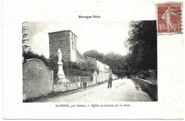 11 - B24933CPA - ST SAINT DENIS - Eglise Et Avenue De La Gare - Montagne Noire - Très Bon état - AUDE - Autres & Non Classés