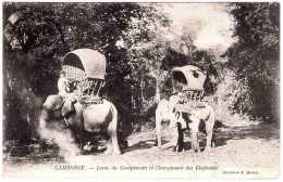 - B24814CPA - CAMBODGE - Levée Du Campement Et Chargement Des éléphants - Très Bon état - ASIE - Cambodja