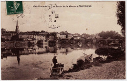 16 - B24249CPA - CONFOLENS - Les Bords De La Vienne - Barque Animée - Très Bon état - CHARENTE - Confolens