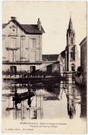 16 - B24067CPA - AIGRE - Eglise Et Comptoirs Gautier, Vue Prise Du Pont - Bon état - CHARENTE - Sonstige & Ohne Zuordnung