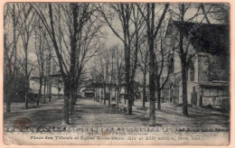 33 - B27584CPA - GUITRES - Place Des Tilleuls Et Eglise Notre Dame - Assez Bon état - GIRONDE - Andere & Zonder Classificatie