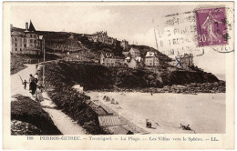 22 - B25884CPA - PERROS GUIREC - TRESTIGNEL - La Plage, Les Villas Vers Le Sphinx - Très Bon état - COTES-D'ARMOR - Perros-Guirec