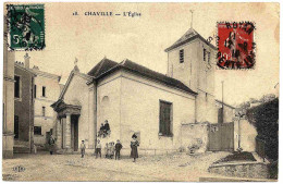 92 - B25605CPA - CHAVILLE - L' église - Animée - Très Bon état - HAUTS-DE-SEINE - Chaville