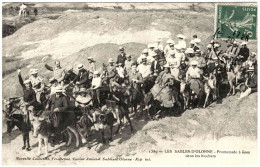 85 - T25445CPA - LES SABLES D'OLONNE - Promenade à ânes Dans Les Rochers - Très Bon état - VENDEE - Sables D'Olonne