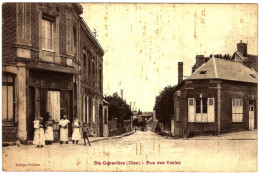 60 - B25417CPA - STE SAINTE GENEVIEVE - Rue Des écoles - Boucherie - Bon état - OISE - Sainte-Geneviève