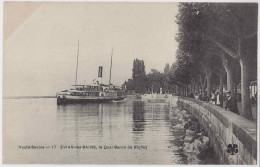 74 - B31742CPA - EVIAN LES BAINS - Le Quai Baron De Bionay - Pecheurs - Parfait état - HAUTE-SAVOIE - Evian-les-Bains