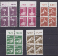 Berlin 668 - 672 VB OR, Je Viererblock Oberrand, Postfrisch Top! #E633 - Unused Stamps