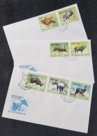 Vietnam Wild Animals 1988 Ox Goat Pig Tapir Wildlife Fauna Deer (FDC) - Vietnam