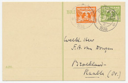 Briefkaart G. 246 / Bijfrankering Bussum - Broekland 1938 - Postwaardestukken