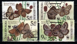 Tsjechie Mi 324,327 Vlinders Gestempeld - Used Stamps