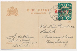 Briefkaart G. 177 I V-krt. Doetinchem - S Gravenhage 1921 - Entiers Postaux