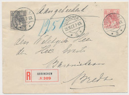 Envelop G. 8 D /Bijfrankering Aangetekend Gorinchem - Breda 1907 - Postal Stationery