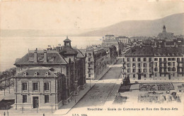 NEUCHÂTEL - Ecole De Commerce Et Rue Des Beaux-Arts - Ed. C.P.N. 164 - Neuchâtel