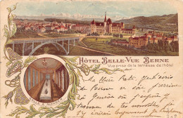 BERN - Litho - Hôtel Belle-Vue. Vue Prise De La Terrasse De L'hôtel - Verlag Lips 8545 - Berna