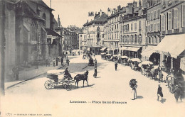 LAUSANNE (VD) Place Saint-François -  Calèche - Ed. Charnaux Frères 1371 - Lausanne