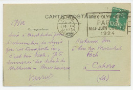 Card / Postmark France 1923 Olympic Games Paris 1924 - Andere & Zonder Classificatie